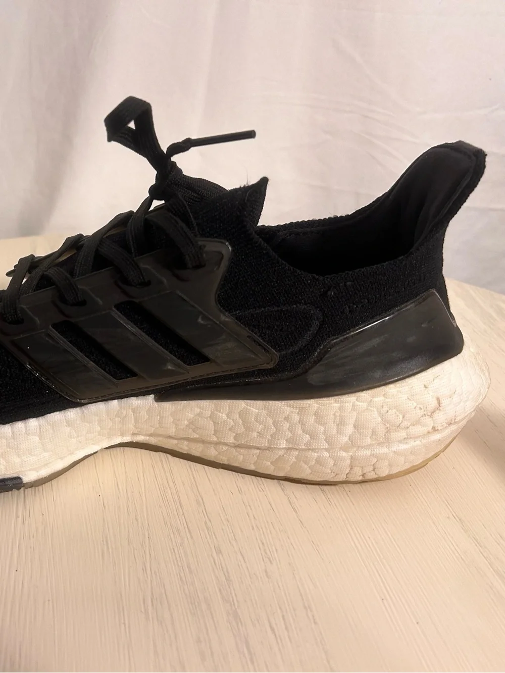 adidas Ultraboost 22 Knit Men's Black and White Running Sneakers